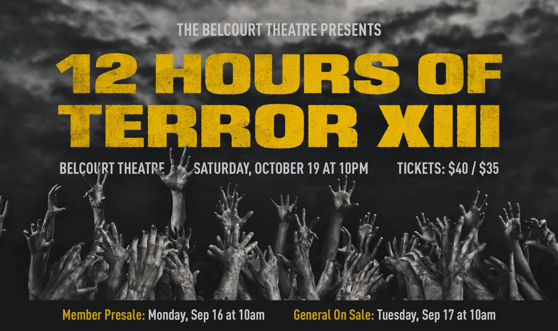 belcourt 12 hours terror 2024 flyer